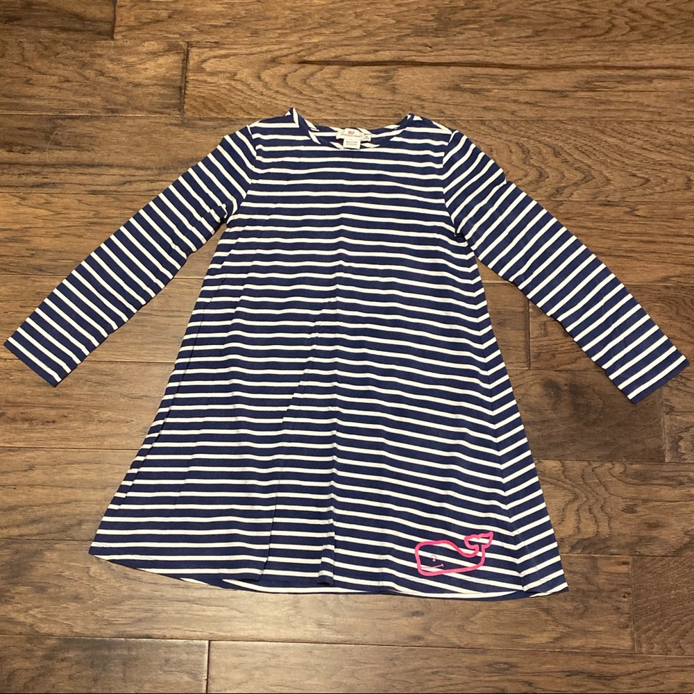 Medium Girls Vineyard Vines Navy Stripe Dress